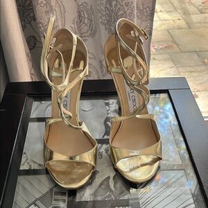 Jimmy Choo Metallic Gold Heels